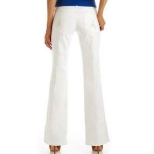 7 FOR ALL MANKIND A Pocket White Wide Leg Flare Jeans Size 30